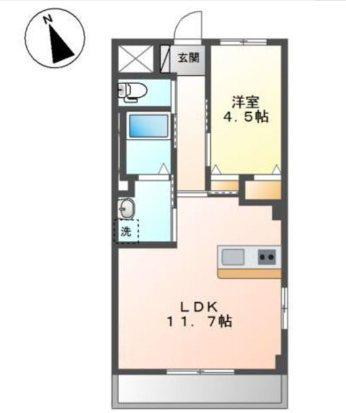 グレイスワン(1LDK/2階)の間取り写真
