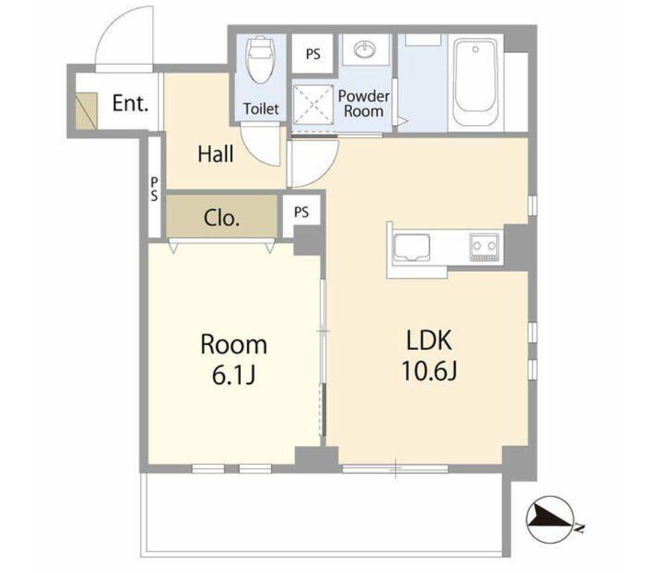 NELYS(1LDK/1階)の間取り写真