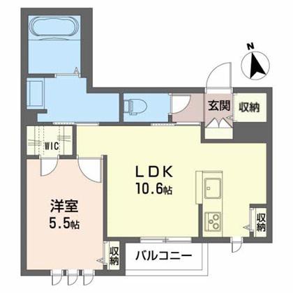 JR仙山線 山形駅 徒歩17分 3階建 築7年(1LDK/1階)の間取り写真