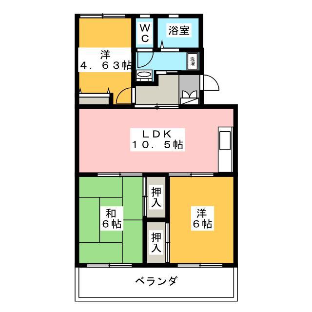 ソシアアマヌマ(3LDK/3階)の間取り写真