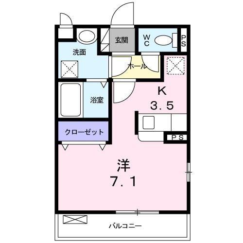 サンテ カルム(ワンルーム/2階)の間取り写真