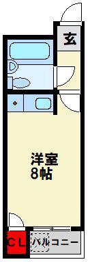 アルゴ境川(ワンルーム/2階)の間取り写真