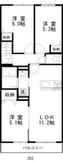 パークス(3LDK/2階)の間取り写真