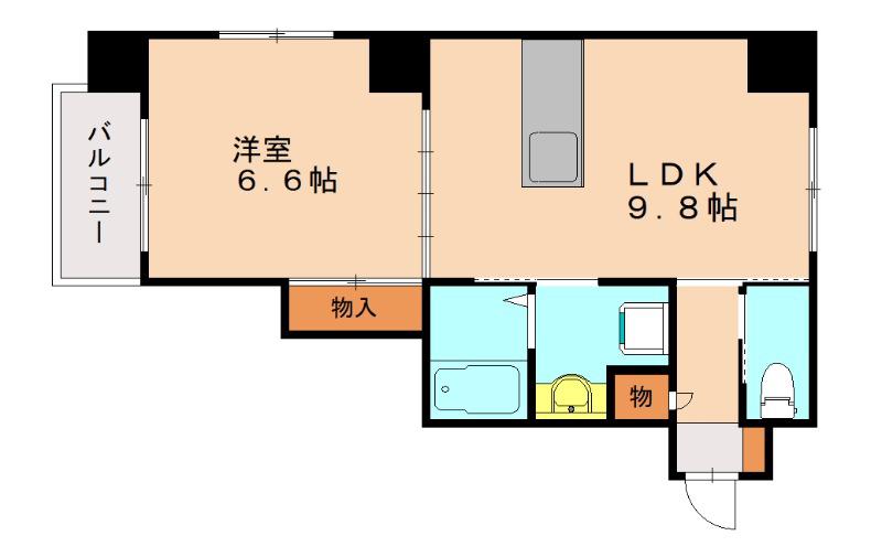 セリユ下大利ビル(1LDK/5階)の間取り写真