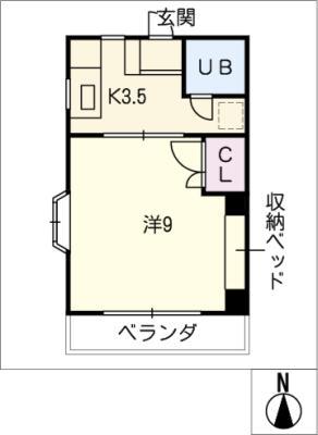 コーポラスシェトア(1K/2階)の間取り写真