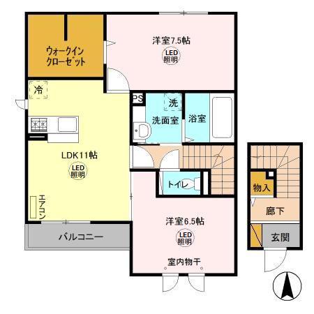ローターファーデン(2LDK/2階)の間取り写真