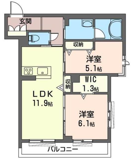 SHAMAISON グラン・シャリオ(2LDK/1階)の間取り写真