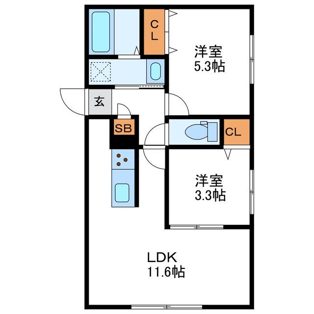 REN FAULT N22 レンフォルトN22(2LDK/1階)の間取り写真