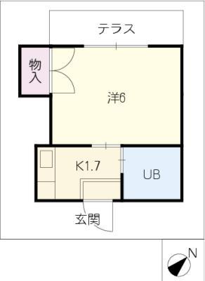 プレジール岡崎(1K/1階)の間取り写真