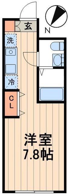 ラングタール篠崎(ワンルーム/3階)の間取り写真