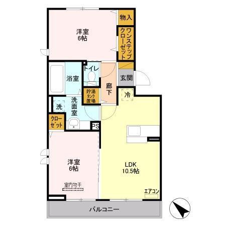 プレジール(2LDK/3階)の間取り写真