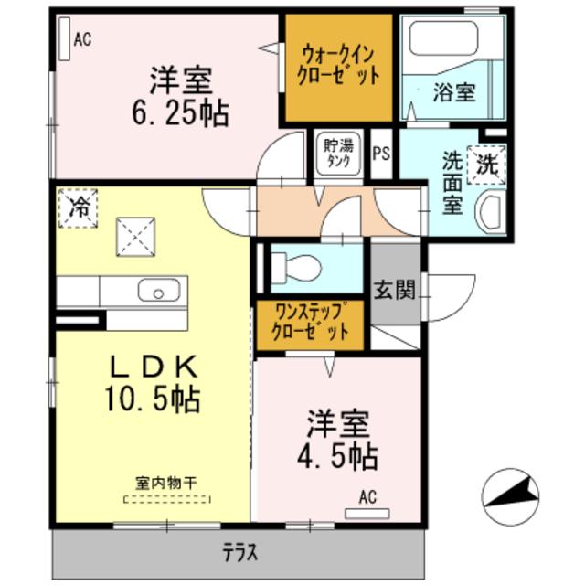 ヴィラ長吉(2LDK/3階)の間取り写真