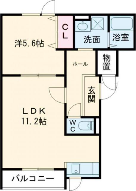 OFFSHORE(1LDK/3階)の間取り写真