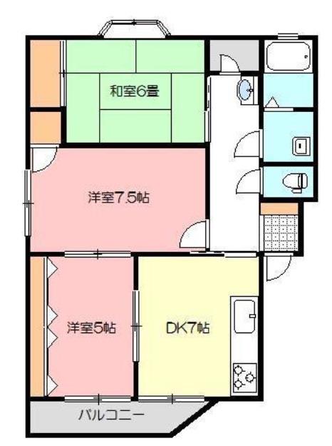 ライズマンション大町(3DK/4階)の間取り写真