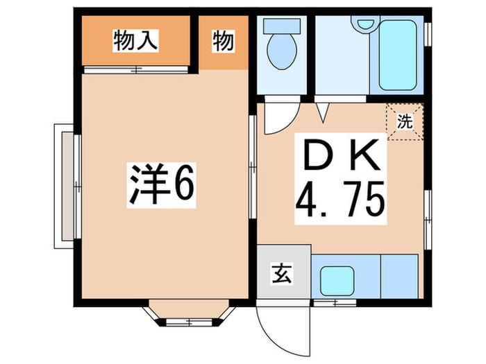 アパート美里(1DK/1階)の間取り写真