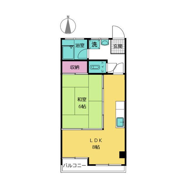 高島屋マンション(1LDK/5階)の間取り写真