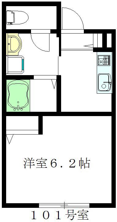ラパン アジル(1K/1階)の間取り写真