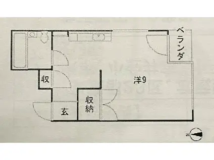 ドックウッドコート(ワンルーム/2階)の間取り写真