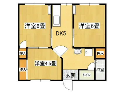 コーポ新屋敷I(3K/2階)の間取り写真