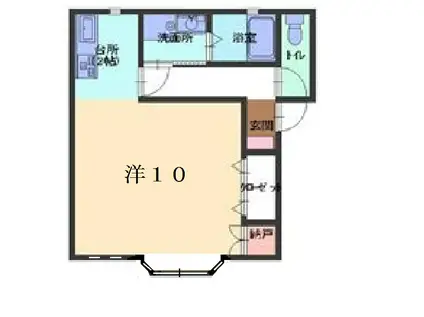 クレセントII(ワンルーム/2階)の間取り写真