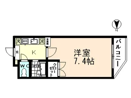 ラフィネ五福2(1K/3階)の間取り写真