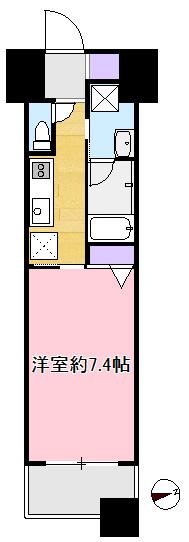 ZOOM府中(1K/3階)の間取り写真