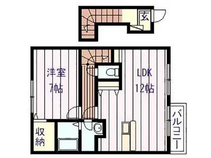 リヴァークラーク(1LDK/2階)の間取り写真