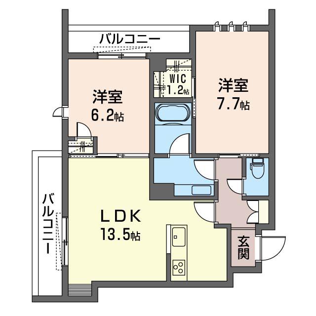 ベレオ ヴィラ リブース東川口(2LDK/2階)の間取り写真