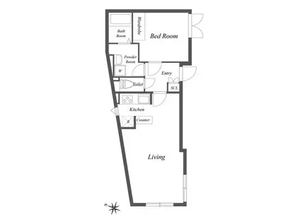 ルクレ千石(1LDK/4階)の間取り写真