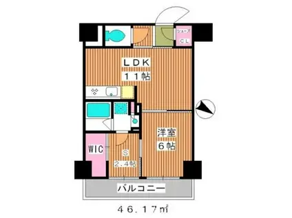 パークアクシス板橋本町弐番館(1SLDK/2階)の間取り写真