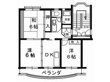 サンシャイン笹原(3DK/3階)の間取り写真