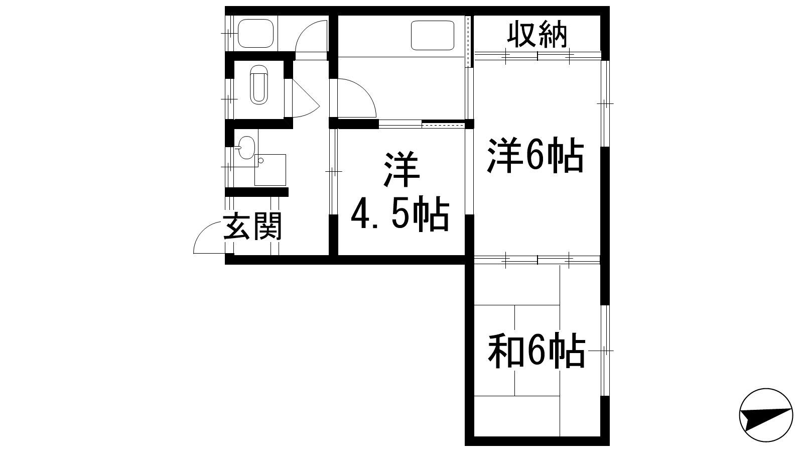 かつみ荘(3K/2階)の間取り写真