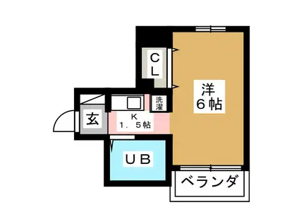ラディエンス横浜(ワンルーム/4階)の間取り写真