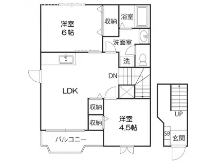 ピュア・クレストII(2LDK/2階)の間取り写真