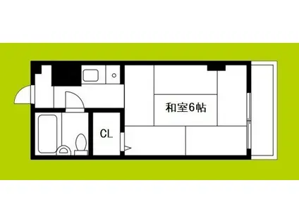 第3ビル(1K/4階)の間取り写真