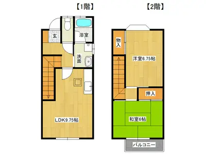 サンモーレ牛久(2LDK/1階)の間取り写真