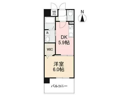 プレコート高松(1DK/4階)の間取り写真