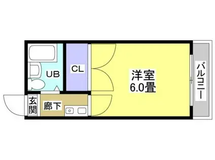 すばる城北(1K/2階)の間取り写真