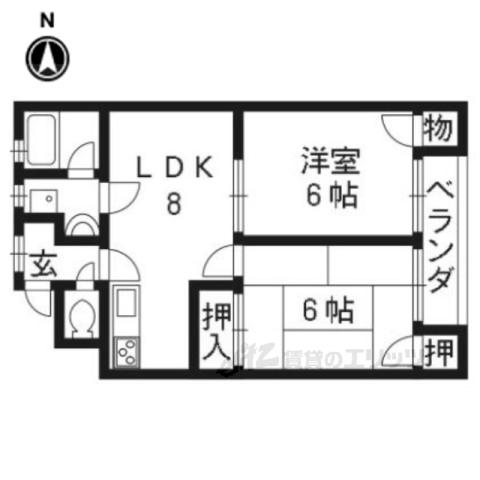ビエンナハウス(2LDK/1階)の間取り写真