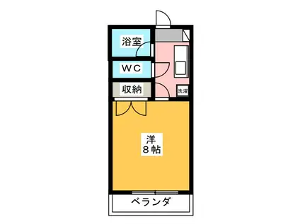 セジュールオリエ(1K/3階)の間取り写真