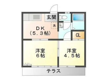 スターハイツ八幡(2DK/2階)の間取り写真