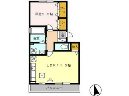 セジュール乙女口(1LDK/1階)の間取り写真