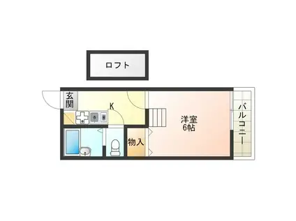 シャンテ(1K/1階)の間取り写真