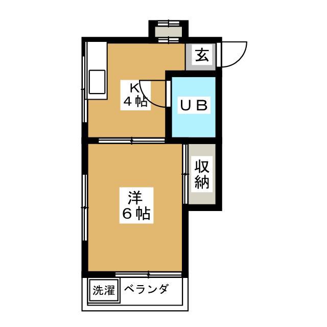 クレール高野(1K/1階)の間取り写真