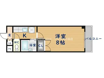 ユニティーハウス(1K/7階)の間取り写真