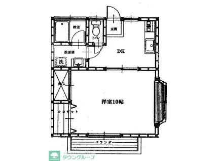第2フジハイム(1DK/2階)の間取り写真