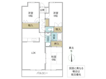 常豊共同ビル(3LDK/2階)の間取り写真