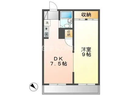 サクラビル(1DK/4階)の間取り写真