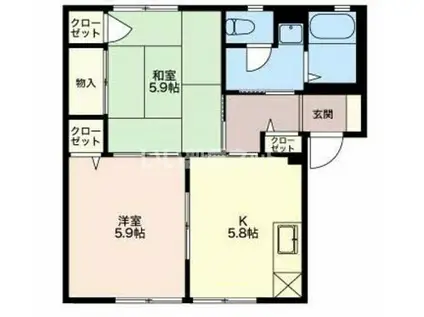 ジョワイユ(2K/1階)の間取り写真