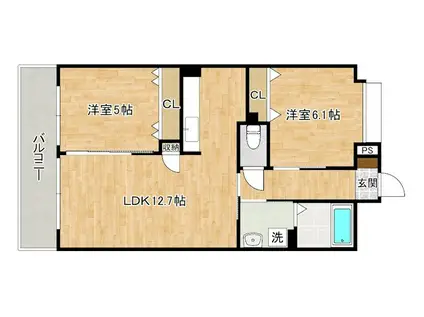 LEAD大手町(2LDK/11階)の間取り写真